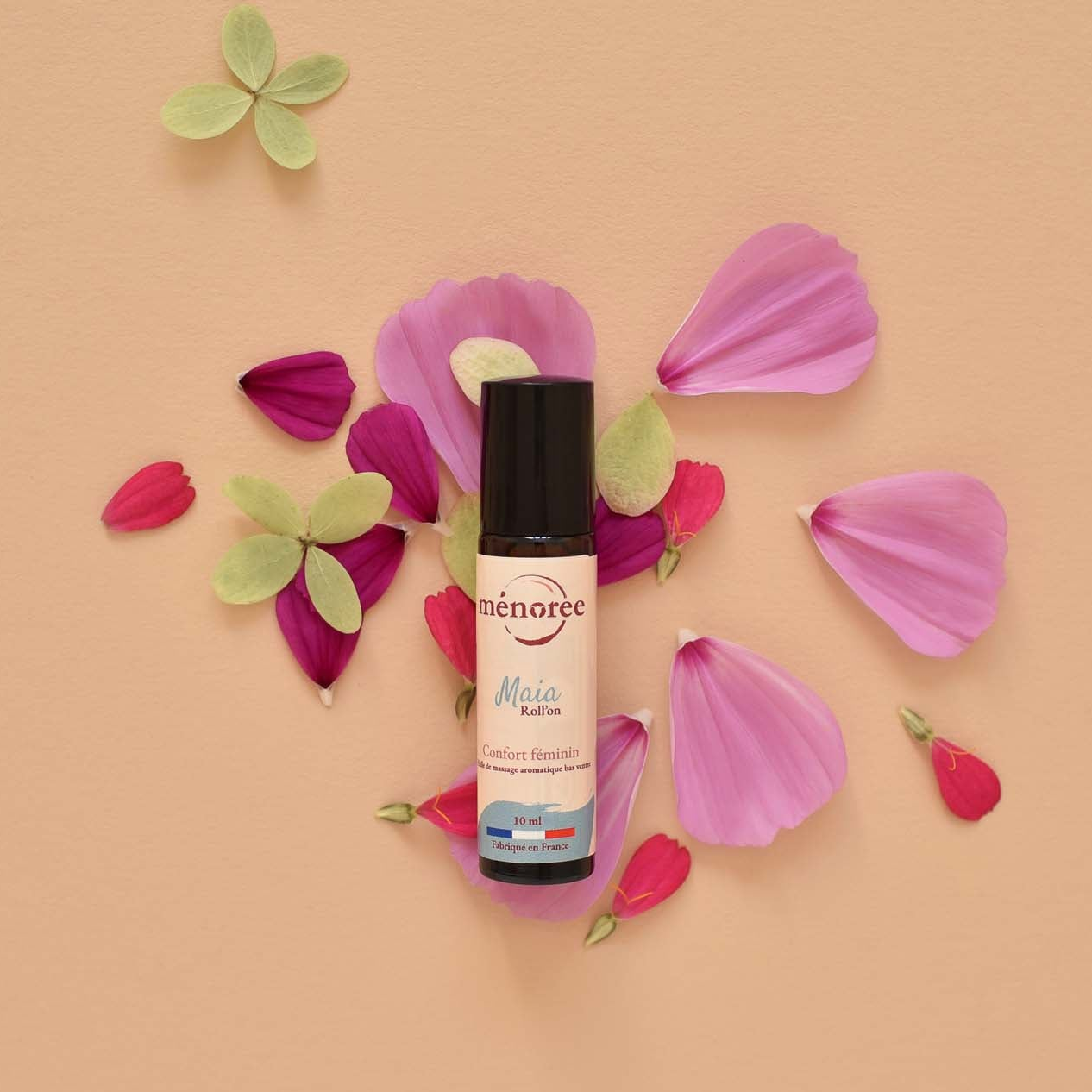 Roll on Maia avec fleurs roses