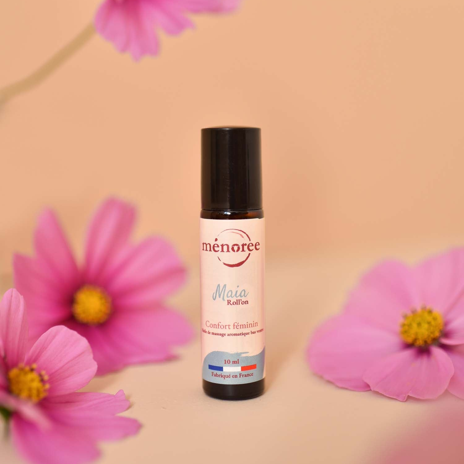 Roll Maia debout fermé avec fleurs roses